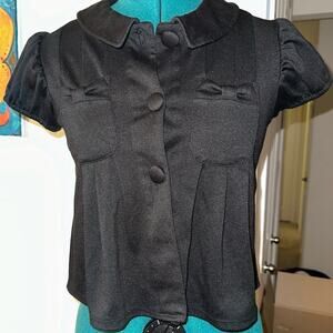 Puff Sleeve Black Blouse Size Small